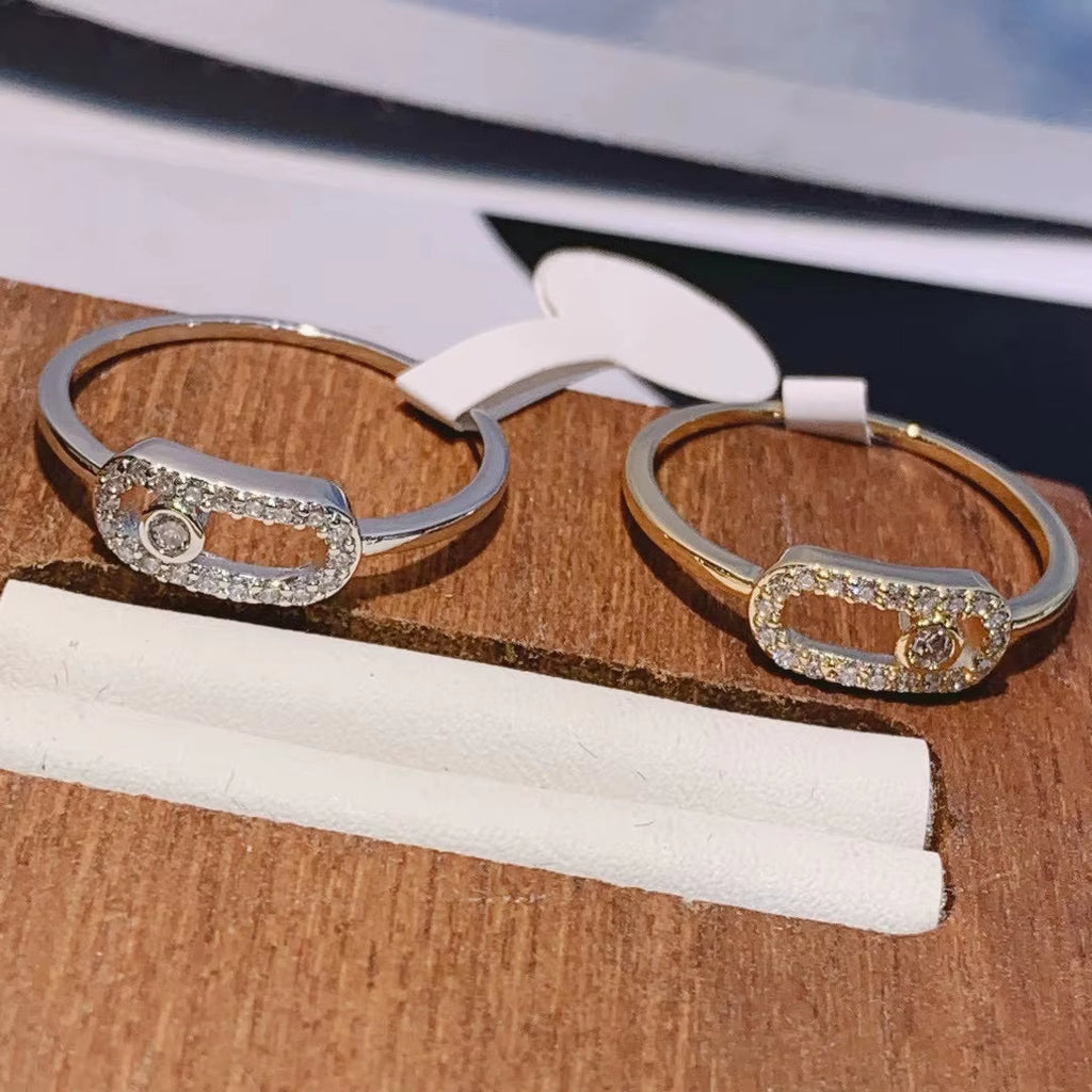 Oval Crystal Link Ring - draft