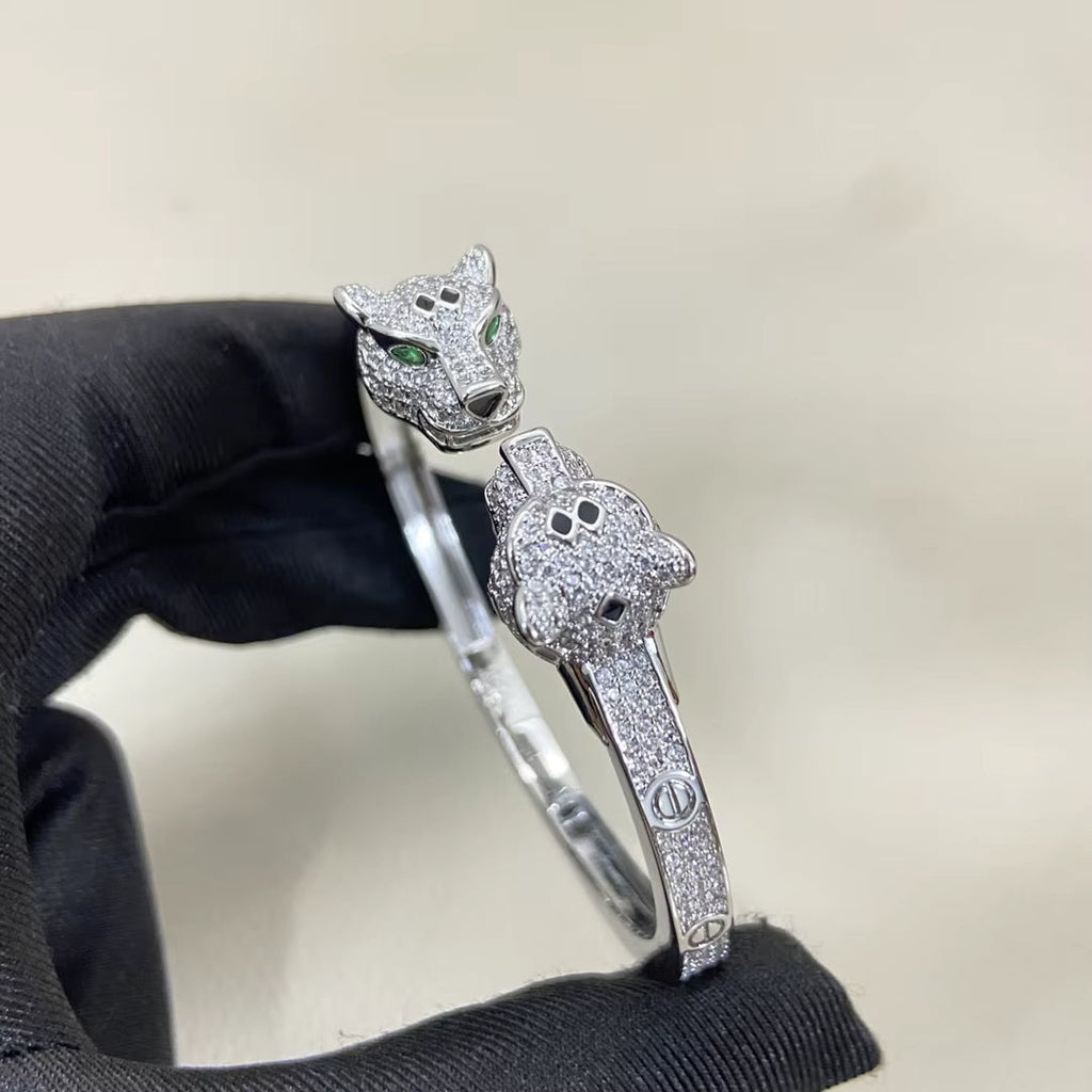 Panther Crystal Open Bangle - draft