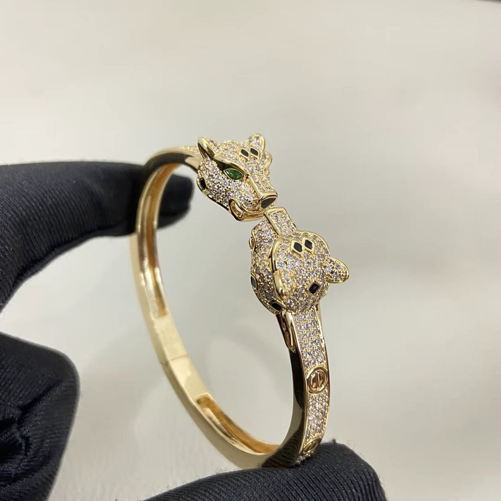 Panther Crystal Open Bangle - draft