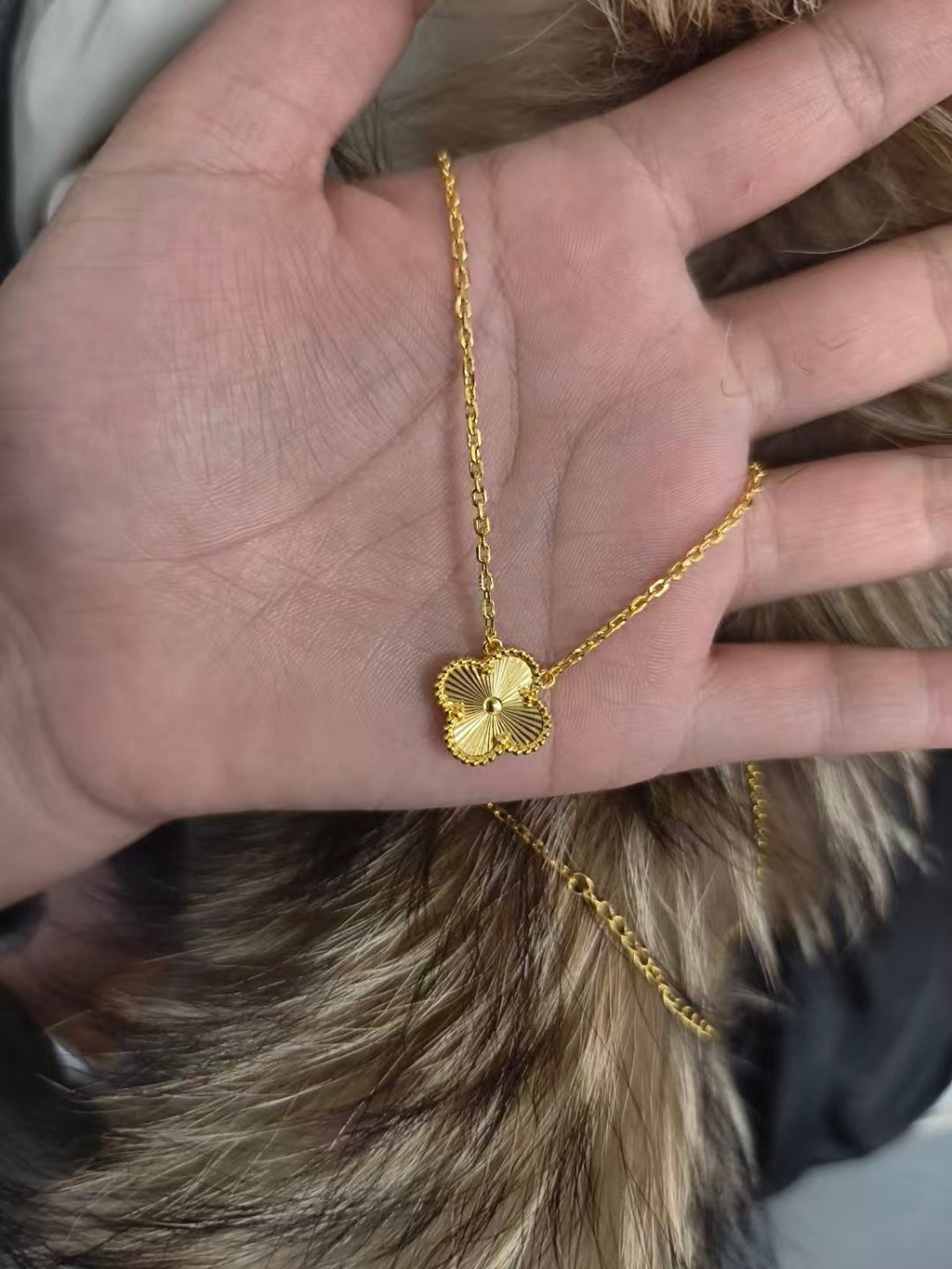 Four-Leaf Gold Plated Pendant Necklace - draft