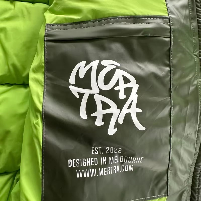 Hooded Glossy Puffer Jacket – Green - draft