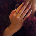 Minimal Hand Chain Bracelet with Ring Link - draft