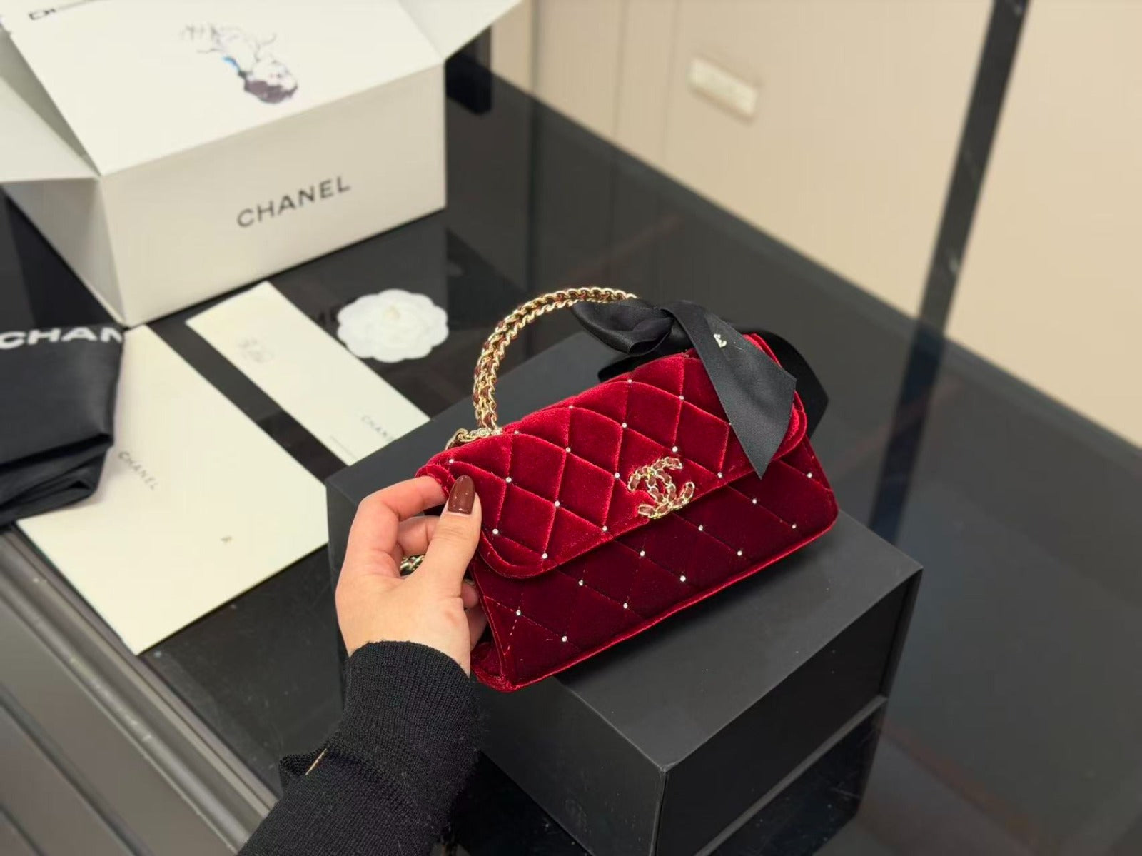 Red Luxury Chain Shoulder Bag
