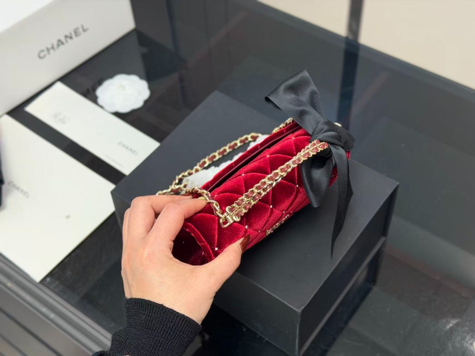 Red Luxury Chain Shoulder Bag