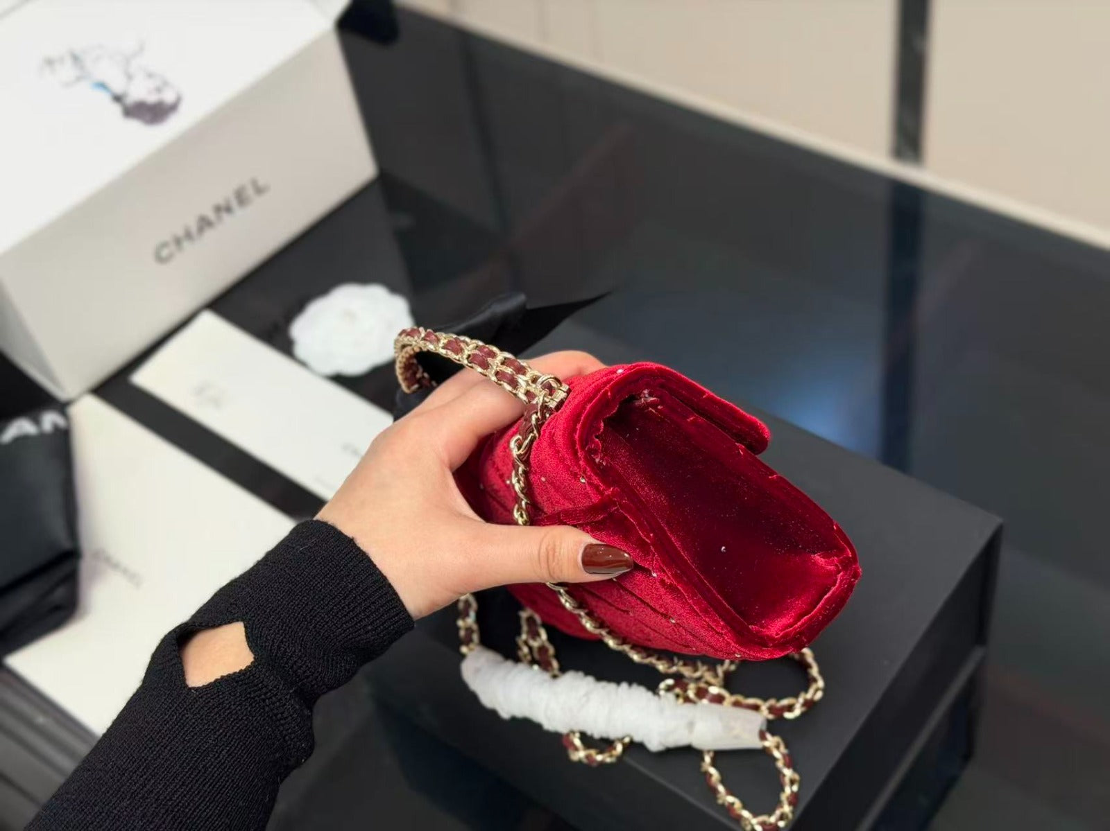 Red Luxury Chain Shoulder Bag