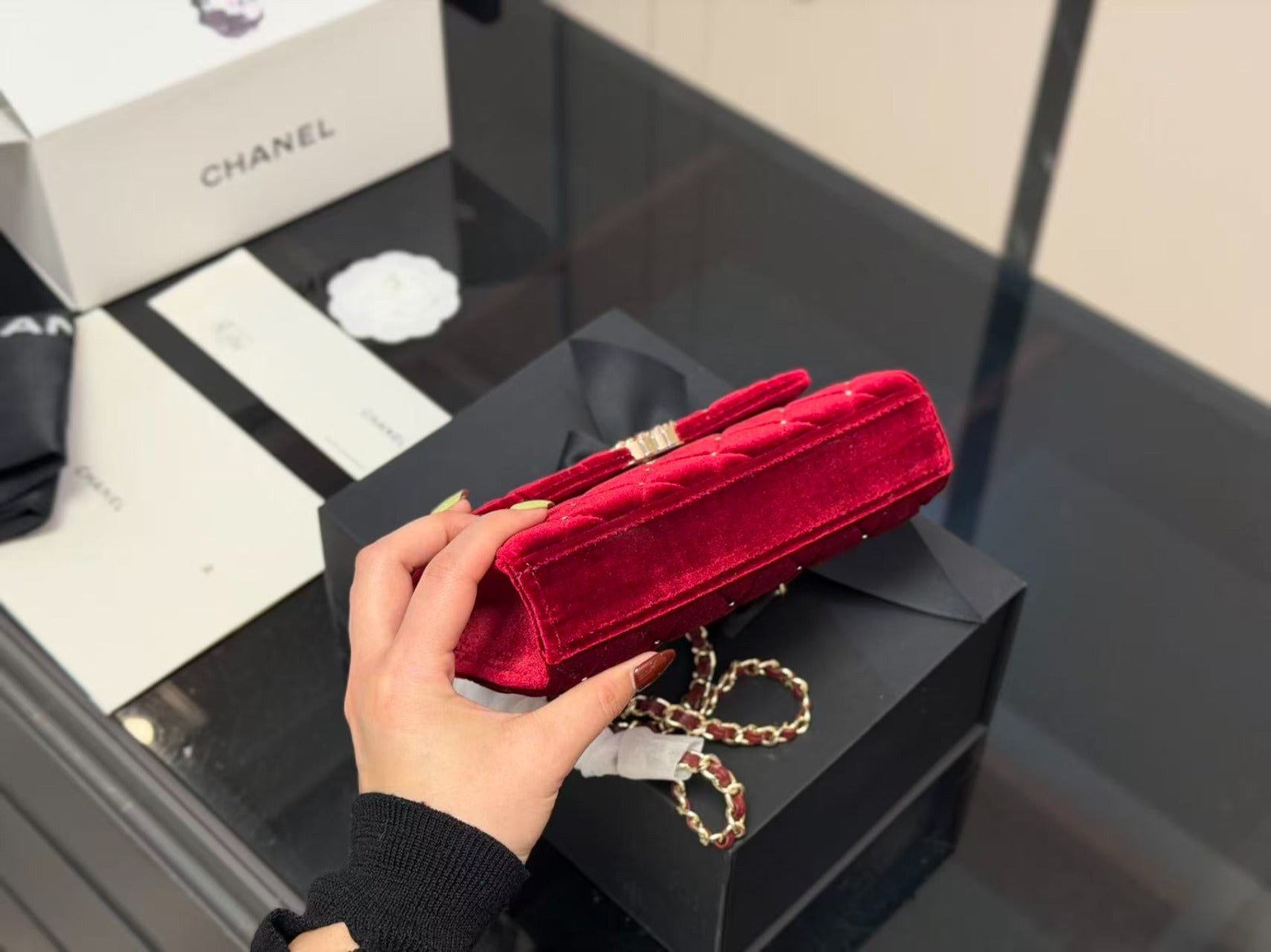 Red Luxury Chain Shoulder Bag