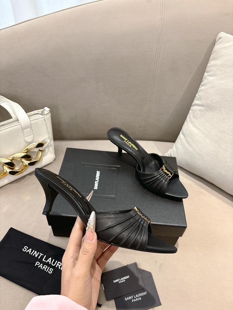 Elegant Open-Toe Heeled Mules