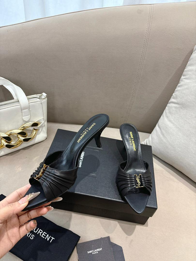 Elegant Open-Toe Heeled Mules