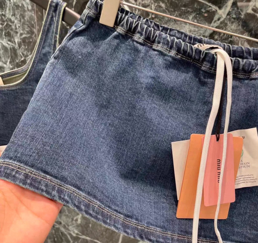 Two-Piece Stretch Denim Set