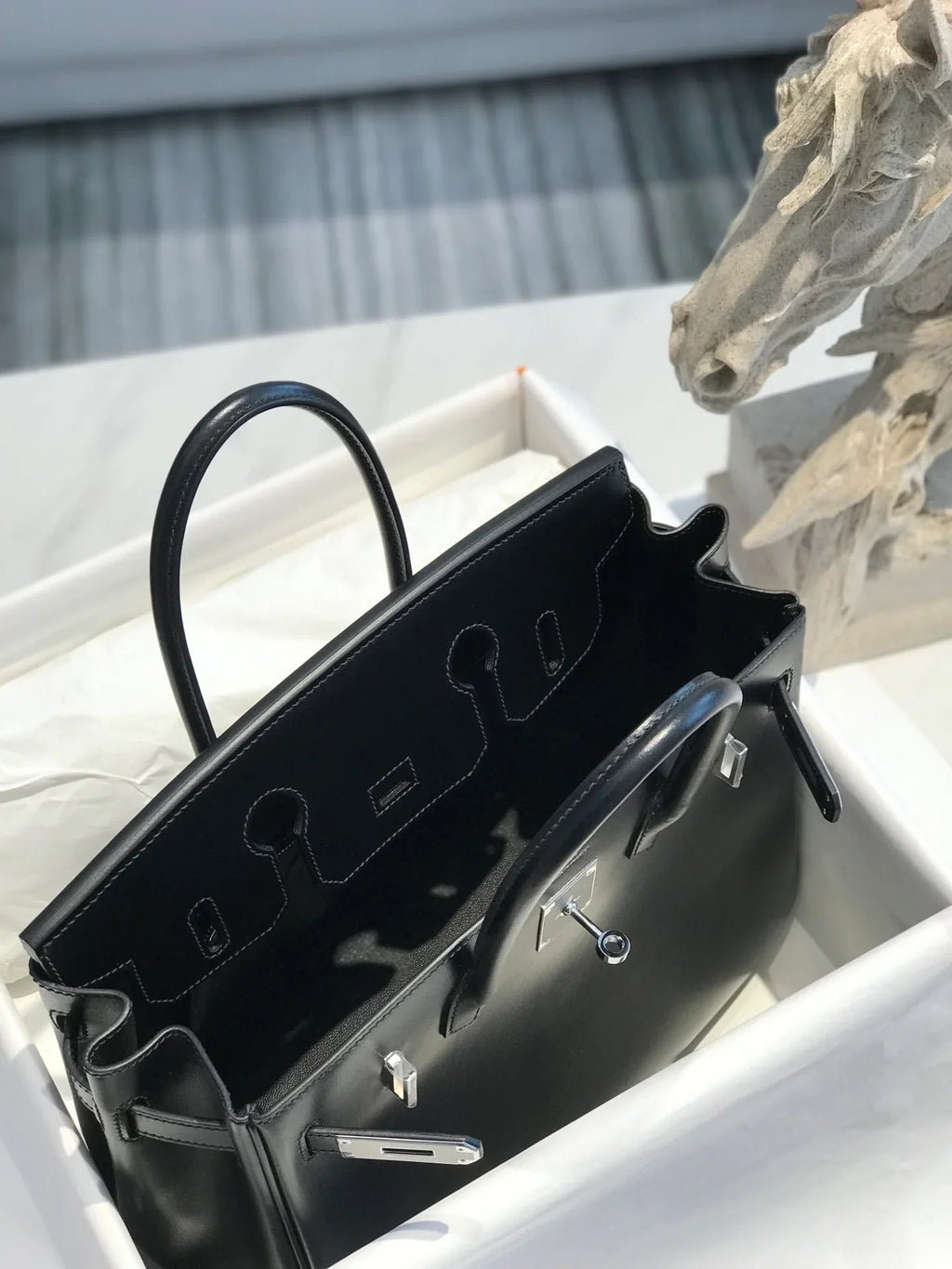 Black Leather Bag 30