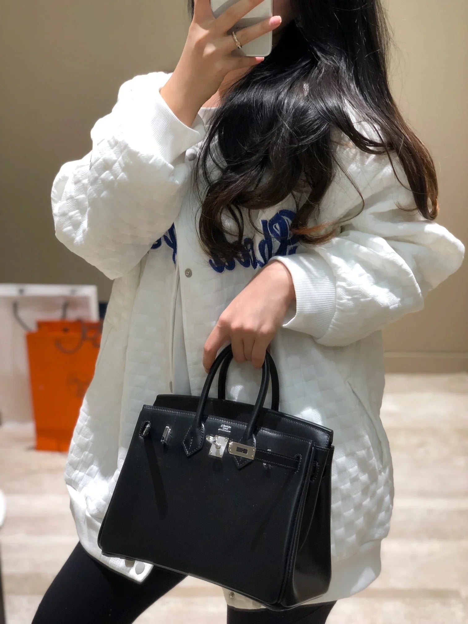 Black Leather Bag 30