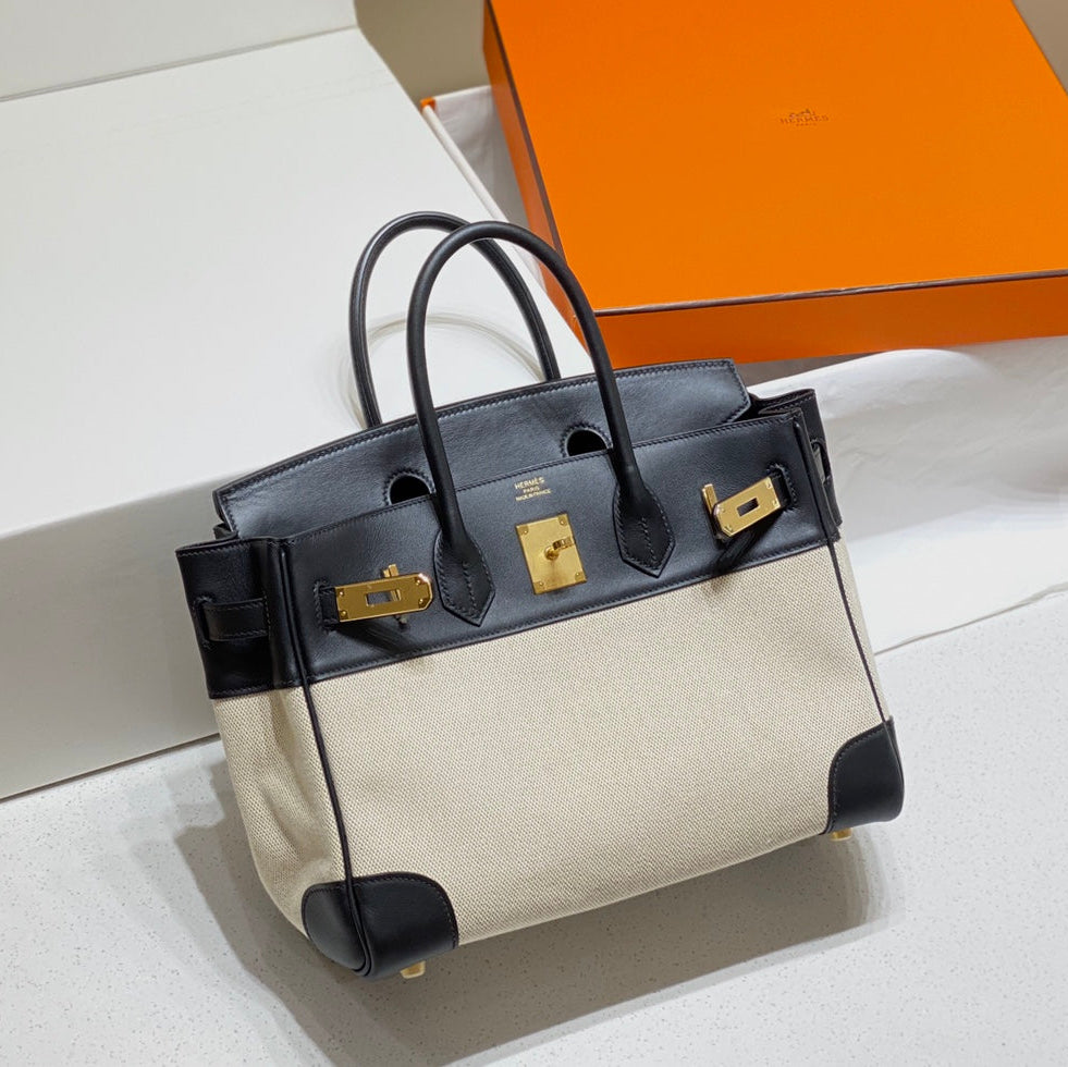 30 Swift Leather Canvas Black - Borrador Luxorybrand