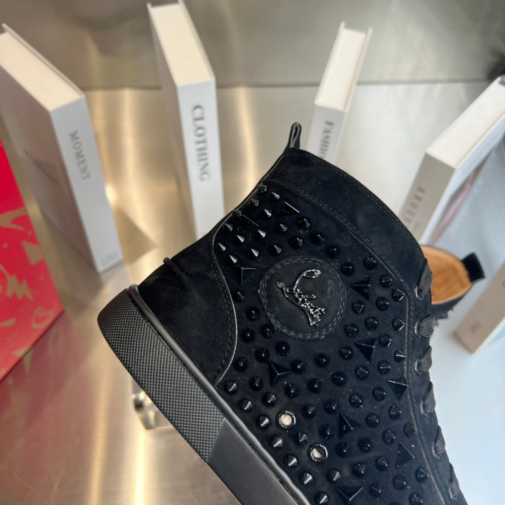 High-Top Black Studded Sheep King Sneakers - draft