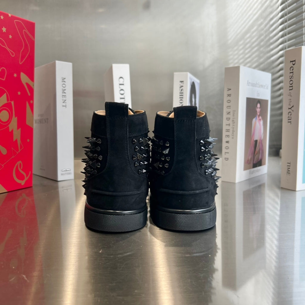 High-Top Black Studded Sheep King Sneakers - draft
