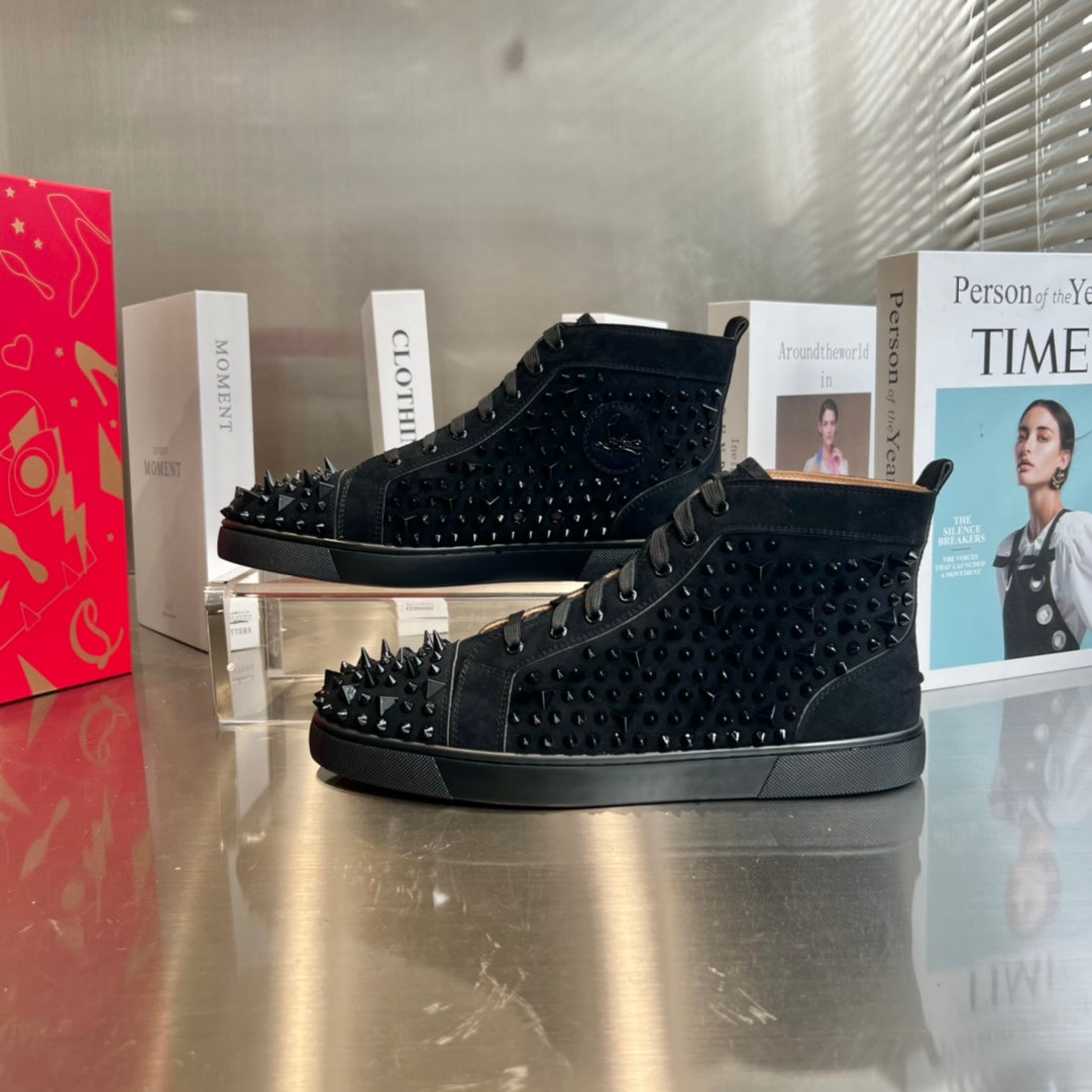 High-Top Black Studded Sheep King Sneakers - draft