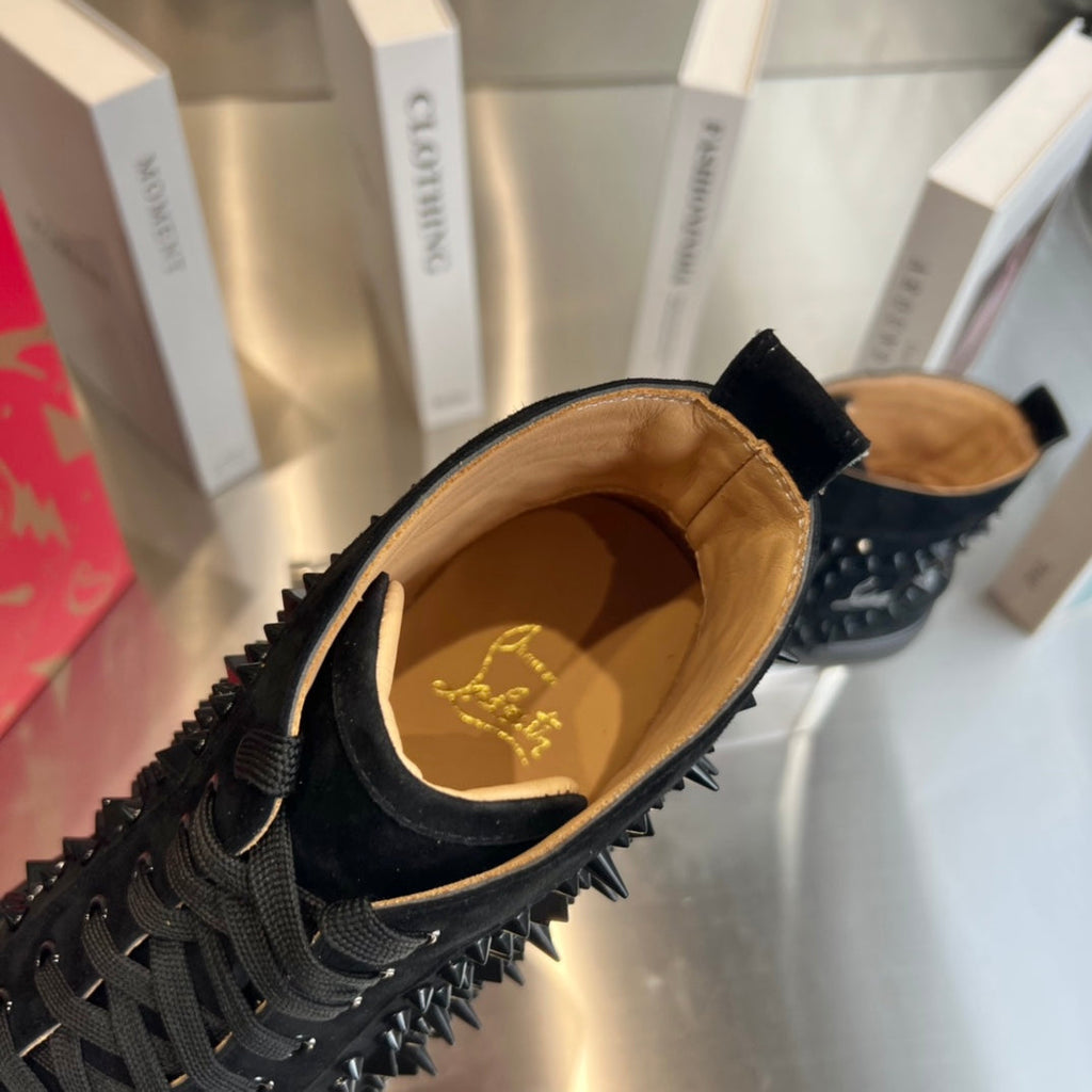 High-Top Black Studded Sheep King Sneakers - draft