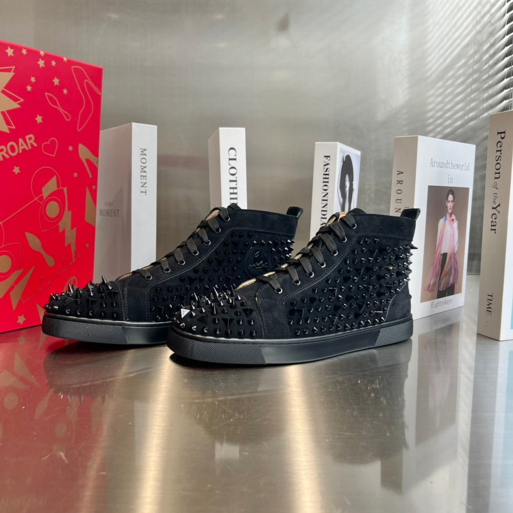 High-Top Black Studded Sheep King Sneakers - draft