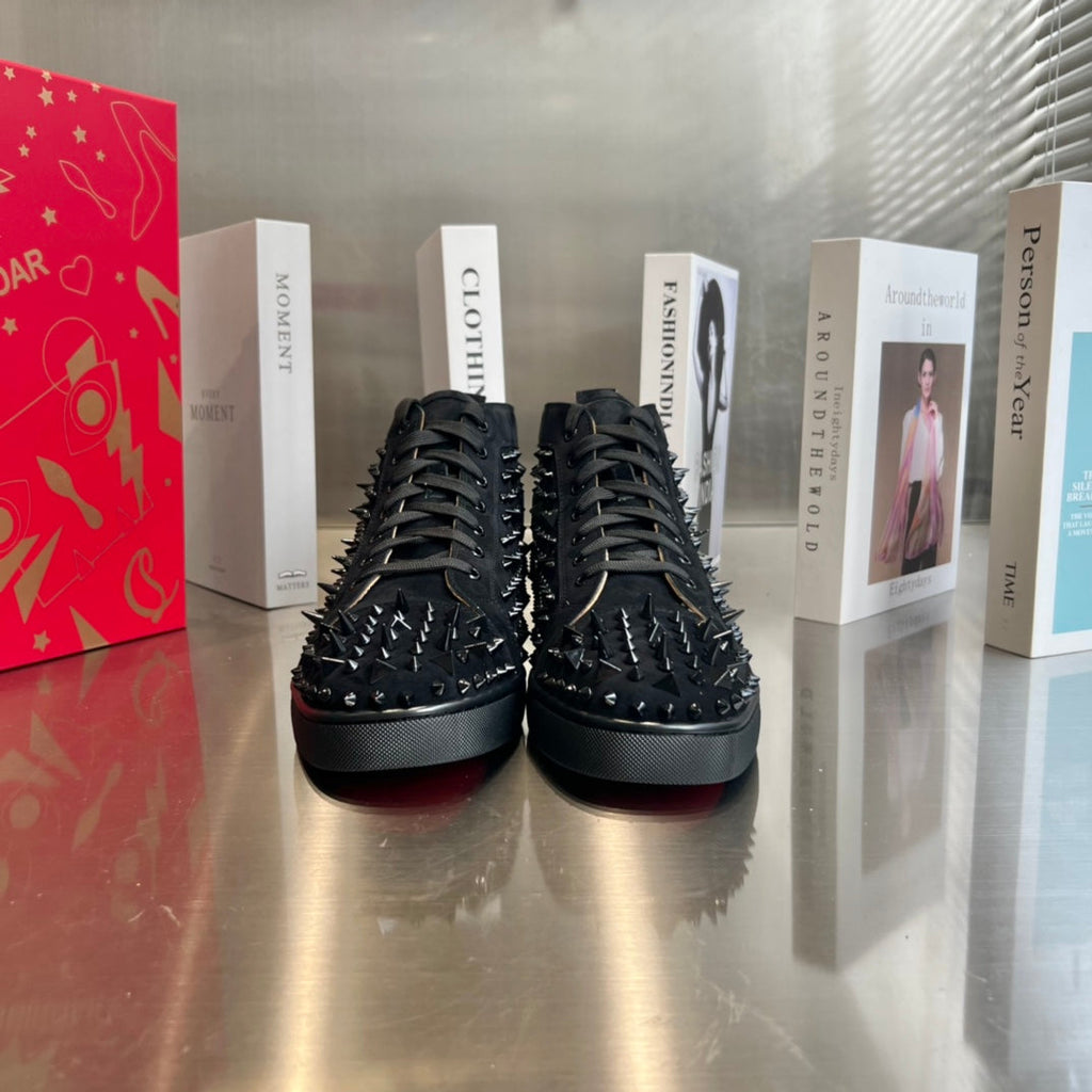 High-Top Black Studded Sheep King Sneakers - draft
