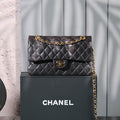 Classic Double Flap Bag – Black (20cm / 25cm) - draft