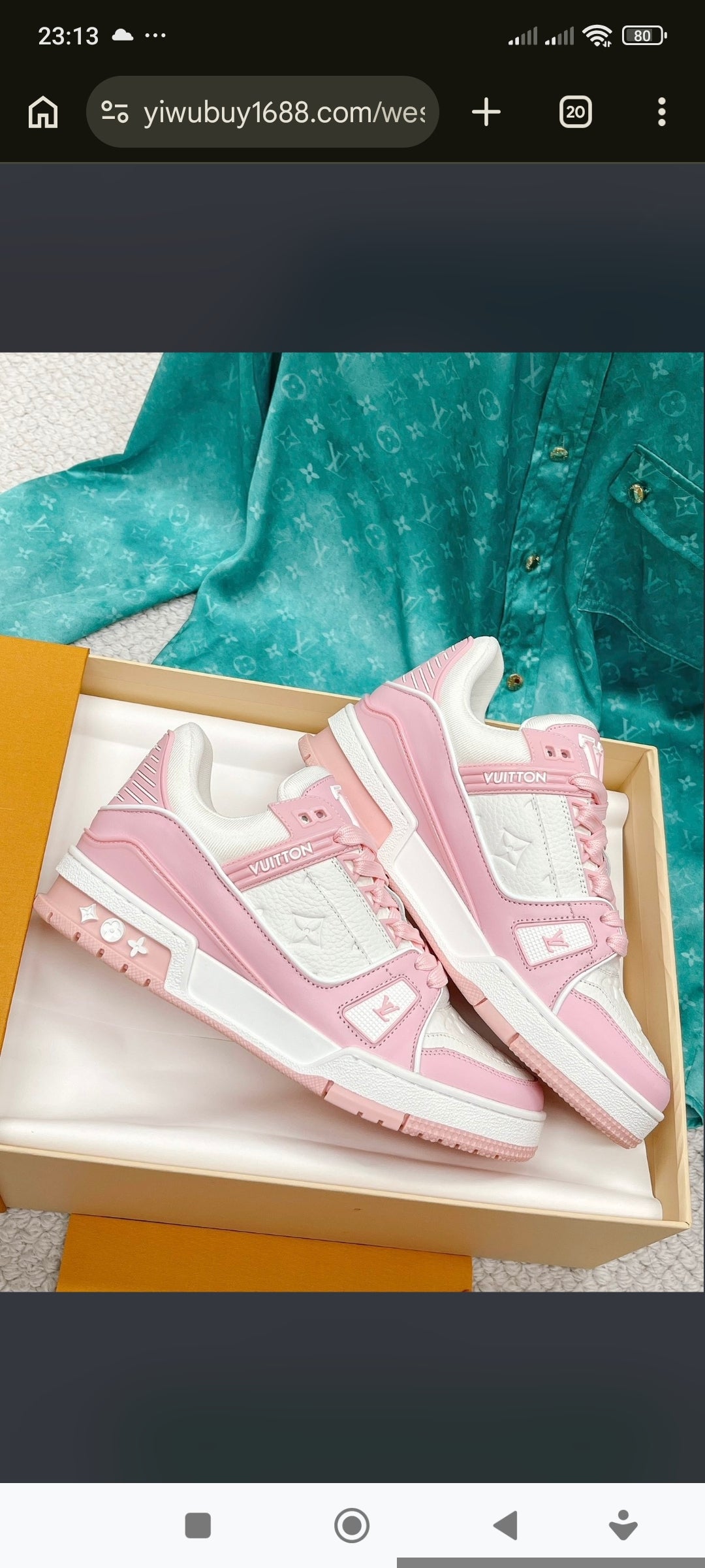 Low-Top Monogram Sneakers Pink edition