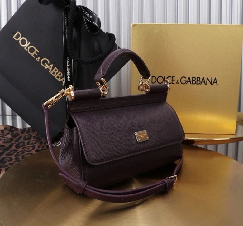 DG Structured Leather Top-Handle Bag – Small Size